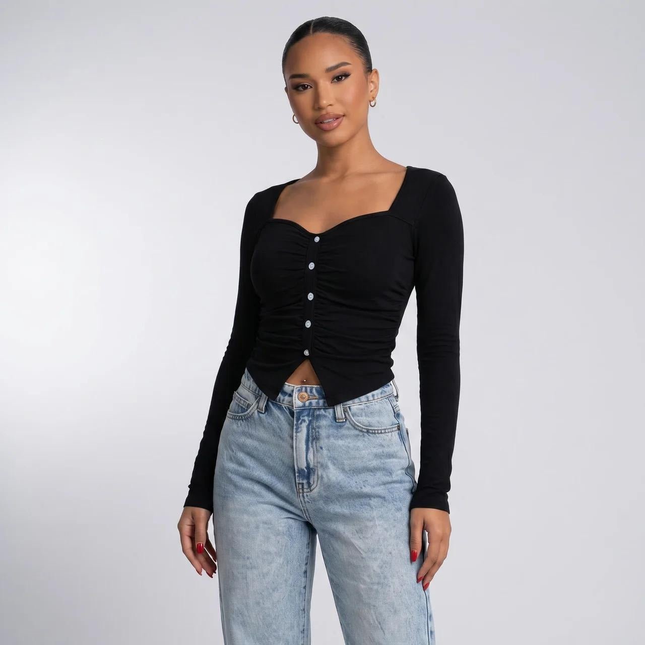 French Square Neck Long Sleeve - VARRA