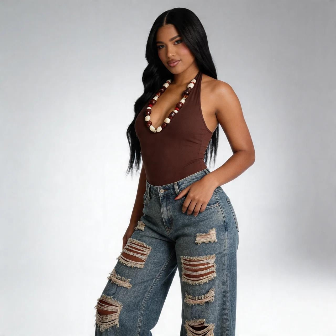 Ripped Retro Wide - leg Jeans - VARRA