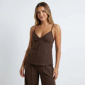 SpringSummer Resort-Style Camisole T-shirt And Pants Womens Outfit Set