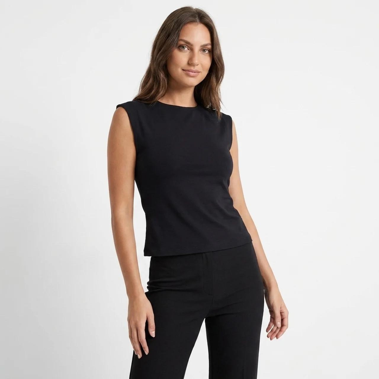 Solid-Color Sexy Tank Top Casual Wide-Leg Pants Two-Piece Set